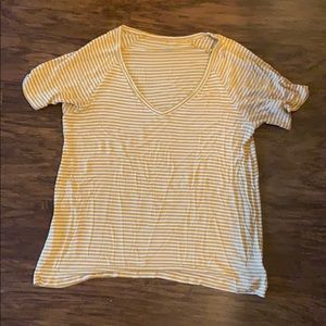 Mustard Striped V-neck